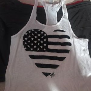 PINK Victoria's Secret Tops - PINK flag racer back! Size small PINK Victoria's Secret Tops - PINK flag racer back! Size small